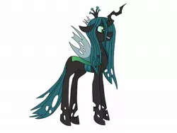 Size: 2048x1536 | Tagged: artist:alilunaa, changeling, changeling queen, derpibooru import, female, profile, project:chrysalis amiss, queen chrysalis, safe, signature, simple background, solo, white background