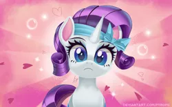 Size: 1200x742 | Tagged: safe, artist:pyropk, derpibooru import, rarity, pony, unicorn, bad thing no. 3, my little pony: pony life, spoiler:pony life s01e05, adorable face, bandana, bow, cute, fantasy, female, heart, mare, raribetes, solo, sparkles