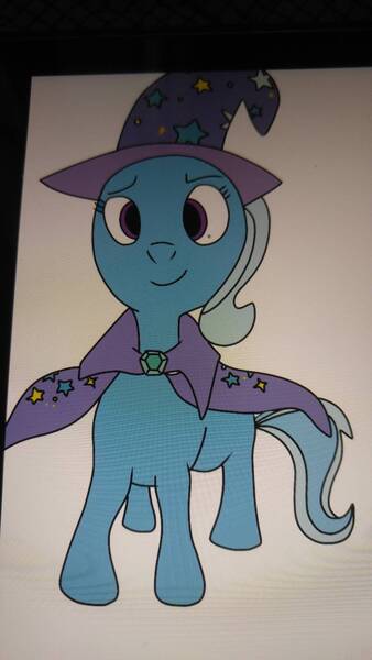 Size: 747x1328 | Tagged: artist:mlpcontentscreator, derpibooru import, photo of computer screen, safe, solo, trixie