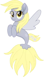 Size: 863x1500 | Tagged: safe, artist:cloudyglow, derpibooru import, derpy hooves, pony, sea pony, seapony (g4), cloudyglow is trying to murder us, cute, derp, derpabetes, female, fin wings, mare, movie accurate, seaponified, seapony derpy, simple background, solo, species swap, transparent background, weapons-grade cute, wings