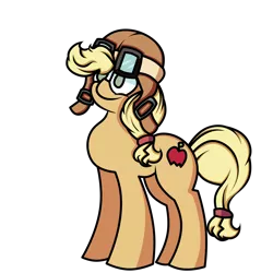 Size: 5000x5000 | Tagged: safe, artist:hymyt2, derpibooru import, applejack, pony, how applejack got her hat back, my little pony: pony life, spoiler:pony life s01e04, aviator hat, flyerjack, hat, simple background, solo, transparent background