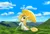 Size: 3200x2206 | Tagged: safe, anonymous artist, derpibooru import, oc, oc:aryanne, unofficial characters only, earth pony, pony, art pack:marenheit 451, /mlp/, cloud, cloudy, grass, grass field, hoof hold, image, looking at you, nazi, png, scenery, sitting, smiling, swastika, umbrella