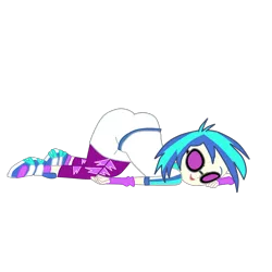 Size: 2952x2952 | Tagged: suggestive, artist:gmaplay, derpibooru import, vinyl scratch, equestria girls, ass, ass up, butt, dj boot-3, face down ass up, female, simple background, sleeping, slumped, smiling, solo, solo female, sunglasses, transparent background, vinyl ass