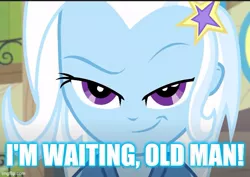 Size: 613x435 | Tagged: safe, derpibooru import, edit, edited screencap, screencap, trixie, equestria girls, equestria girls series, forgotten friendship, cropped, meme, mid-life crustacean, reference, spongebob squarepants