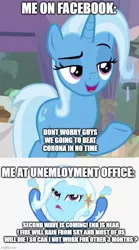 Size: 500x900 | Tagged: safe, derpibooru import, trixie, equestria girls, caption, facebook, image macro, meme, text, trixie yells at everything