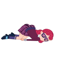 Size: 2952x2952 | Tagged: suggestive, artist:gmaplay, derpibooru import, alizarin bubblegum, equestria girls, alizarin bubblebutt, ass, ass up, butt, clothes, crystal prep academy uniform, eyes closed, face down ass up, female, plaid skirt, pleated skirt, school uniform, simple background, skirt, sleeping, slumped, smiling, solo, solo female, transparent background