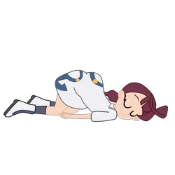 Size: 2952x2952 | Tagged: suggestive, artist:gmaplay, derpibooru import, equestria girls, ass up, butt, crossover, equestria girls-ified, eyes closed, face down ass up, koharu (pokémon), pokémon, simple background, sleeping, slumped, solo, transparent background