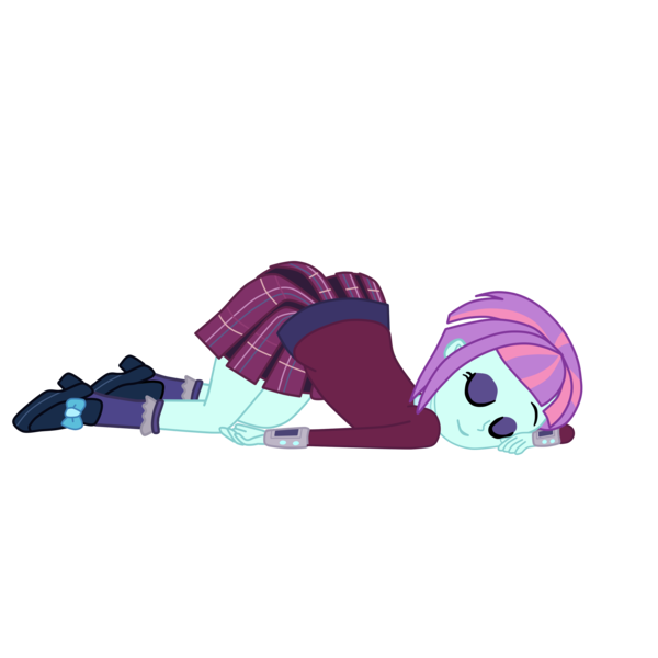 Size: 2952x2952 | Tagged: suggestive, artist:gmaplay, derpibooru import, sunny flare, equestria girls, ass, ass up, butt, clothes, crystal prep academy uniform, eyes closed, face down ass up, female, school uniform, simple background, sleeping, slumped, smiling, solo, solo female, sunny flank, transparent background