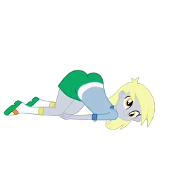 Size: 2952x2952 | Tagged: suggestive, artist:gmaplay, derpibooru import, derpy hooves, equestria girls, ass, ass up, bubble butt, butt, face down ass up, looking at you, simple background, slumped, smiling, solo, transparent background