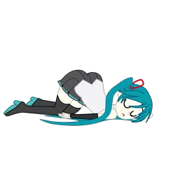 Size: 2952x2952 | Tagged: suggestive, artist:gmaplay, derpibooru import, equestria girls, ass, ass up, butt, crossover, equestria girls-ified, eyes closed, face down ass up, female, hatsune miku, simple background, sleeping, slumped, solo, solo female, transparent background