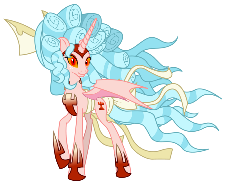 Size: 1920x1575 | Tagged: .ai available, alicorn, alicornified, armor, artist:mycaro, bat wings, bow, cozycorn, cozy glow, derpibooru import, female, flowing mane, flowing tail, giant demon alicorn cozy glow, hair bow, high res, jewelry, looking at you, mare, peytral, race swap, raised hoof, regalia, resource, safe, show accurate, simple background, slit eyes, smiling, smiling at you, solo, .svg available, tail bow, tall alicorn, transparent background, vector, wings