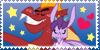 Size: 100x50 | Tagged: artist:delade, artist:melisareb, derpibooru import, deviantart stamp, dragon, dragoness, duo, female, garbinence, garble, heart, male, picture for breezies, prominence, safe, shipping, stamp, stars, straight