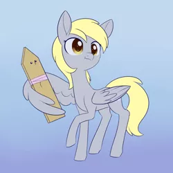 Size: 1356x1356 | Tagged: safe, artist:dusthiel, derpibooru import, derpy hooves, pegasus, pony, atg 2020, gradient background, newbie artist training grounds, solo, wing hands, wings, wood