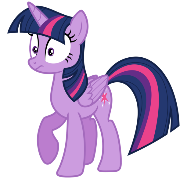 Size: 1280x1252 | Tagged: episode needed, safe, artist:estories, derpibooru import, twilight sparkle, twilight sparkle (alicorn), alicorn, pony, female, folded wings, frown, mare, raised hoof, simple background, solo, transparent background, wide eyes, wings