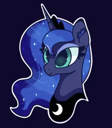 Size: 923x1055 | Tagged: safe, artist:plethxra, derpibooru import, princess luna, pony, blue background, bust, portrait, simple background, solo