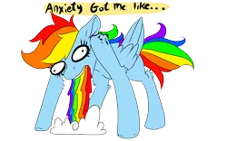 Size: 1920x1200 | Tagged: anxiety, artist:brainiac, derpibooru import, puking rainbows, rainbow dash, safe, simple background, solo, transparent background, vomit, vomiting, wtf