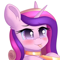 Size: 1280x1280 | Tagged: suggestive, artist:xcinnamon-twistx, derpibooru import, princess cadance, alicorn, pony, :3, :p, adorasexy, blushing, collar, cute, female, femsub, fetish, leash, leather collar, patreon, patreon link, pet play, princess, sexy, simple background, submission, submissive, tongue out, transparent background, weapons-grade cute, wide eyes