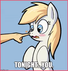 Size: 500x525 | Tagged: artist needed, safe, derpibooru import, oc, oc:aryanne, oc:fargate, earth pony, human, pony, aqua teen hunger force, boop, caption, hand banana, meme, nazi, nazipone, noseboop, tonight you