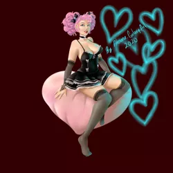 Size: 5500x5500 | Tagged: artist:alejandraarelycc, barefoot, belly button, bow, breasts, clothes, derpibooru import, dress, ear piercing, earring, feet, human, humanized, jewelry, lace, lingerie, necklace, piercing, pinkie pie, safe, sitting, skirt, smiling, socks