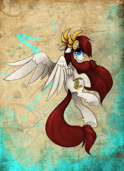 Size: 1694x2329 | Tagged: safe, artist:terror--bite, artist:the--cloudsmasher, artist:thecloudsmasher, derpibooru import, oc, oc:time pulse, pegasus, pony, cutie mark, digital art, female, mare, solo, steampunk