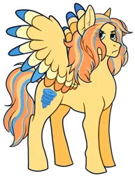 Size: 1024x1326 | Tagged: safe, artist:malphym, derpibooru import, oc, oc:typhoon, pegasus, pony, colored wings, female, mare, multicolored wings, offspring, parent:soarin', parent:spitfire, parents:soarinfire, simple background, solo, transparent background, wings