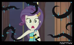 Size: 1288x778 | Tagged: safe, derpibooru import, edit, edited screencap, editor:teren rogriss, screencap, rarity, equestria girls, spring breakdown, black vine, i've seen enough hentai to know where this is going, plunder seeds, this will end in pain, this will end in tears, this will not end well, thorns