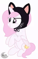 Size: 600x925 | Tagged: safe, artist:princesslunayay, derpibooru import, princess celestia, alicorn, pony, base used, cat ears, cat hat, cewestia, cute, cutelestia, deviantart, deviantart watermark, female, filly, logo, mare, obtrusive watermark, pink-mane celestia, simple background, watermark, whiskers, white background, young, young celestia, young mare, younger