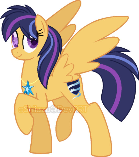 Size: 745x842 | Tagged: artist:katsuforov-chan, artist:shiiazu, blind, colored pupils, derpibooru import, jewelry, oc, oc:nova star sparkle, offspring, parent:flash sentry, parents:flashlight, parent:twilight sparkle, pegasus, pegasus oc, safe, simple background, solo, transparent background, unofficial characters only, wings