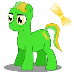 Size: 1000x1000 | Tagged: safe, derpibooru import, oc, oc:dr. wheat germ, unofficial characters only, earth pony, pony, chubby, cutie mark, fat, food, male, obese, old, shadow, simple background, smiling, solo, stallion, transparent background, vector, wheat