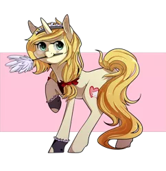 Size: 2669x2759 | Tagged: safe, artist:tomat-in-cup, derpibooru import, oc, unofficial characters only, pony, unicorn, bow, clothes, cuffs (clothes), duster, hair bow, horn, maid, maid headdress, mouth hold, raised hoof, simple background, solo, transparent background, unicorn oc