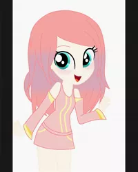 Size: 1080x1350 | Tagged: safe, artist:rinbow_dah, derpibooru import, oc, unofficial characters only, equestria girls, clothes, eyelashes, female, open mouth, simple background, smiling, solo, waving, white background