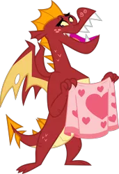 Size: 4000x5838 | Tagged: absurd resolution, artist:melisareb, blanket, cute, derpibooru import, dragon, freckles, garble, gardorable, heart, male, safe, simple background, solo, .svg available, sweet and smoky, transparent background, vector