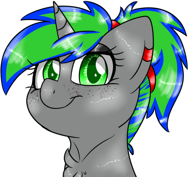 Size: 1281x1200 | Tagged: safe, artist:songheartva, derpibooru import, oc, oc:vivid glow, unofficial characters only, unicorn, chest fluff, cute, ear piercing, female, freckles, gray, looking at you, makeup, mare, ocbetes, piercing, simple background, smiling at you, solo, transparent background