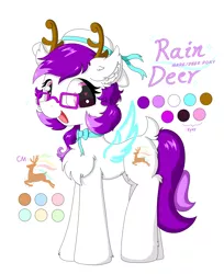 Size: 2011x2461 | Tagged: safe, artist:fireworks sea, derpibooru import, oc, oc:rain deer, deer, deer pony, original species, pony, reference sheet