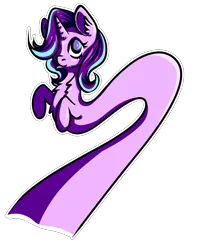 Size: 3873x4882 | Tagged: safe, artist:coco-drillo, derpibooru import, starlight glimmer, original species, pony, snake, snake pony, unicorn, :p, absurd resolution, cell shaded, chest fluff, ear fluff, long glimmer, long pony, natg2020, newbie artist training grounds, outline, raised hoof, raised hooves, simple background, solo, tongue out, transparent background