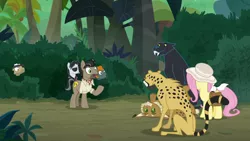 Size: 1920x1080 | Tagged: biff, big cat, cat, cheetah, daring doubt, derpibooru import, doctor caballeron, fluttershy, henchmen, jaguar (animal), lynx, rogue (character), safe, screencap, withers