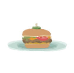 Size: 380x372 | Tagged: safe, artist:ravecrocker, derpibooru import, equestria girls, animated, borgarposting, burger, cheeseburger, context is for the weak, food, hamburger, no pony, plate, simple background, spinning, transparent background, vector