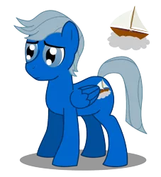 Size: 1000x1100 | Tagged: safe, derpibooru import, oc, oc:sky chaser, unofficial characters only, pegasus, pony, cutie mark, male, sailboat, shadow, simple background, solo, stallion, transparent background, vector