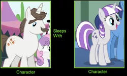 Size: 1024x611 | Tagged: suggestive, deleted from derpibooru, derpibooru import, hondo flanks, night light, sweetie belle, twilight velvet, pony, unicorn, female, filly, implied infidelity, implied sex, implied swinging, male, mare, meme, stallion