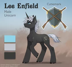 Size: 1286x1200 | Tagged: safe, artist:margony, derpibooru import, oc, oc:lee enfield, unofficial characters only, unicorn, male, reference sheet