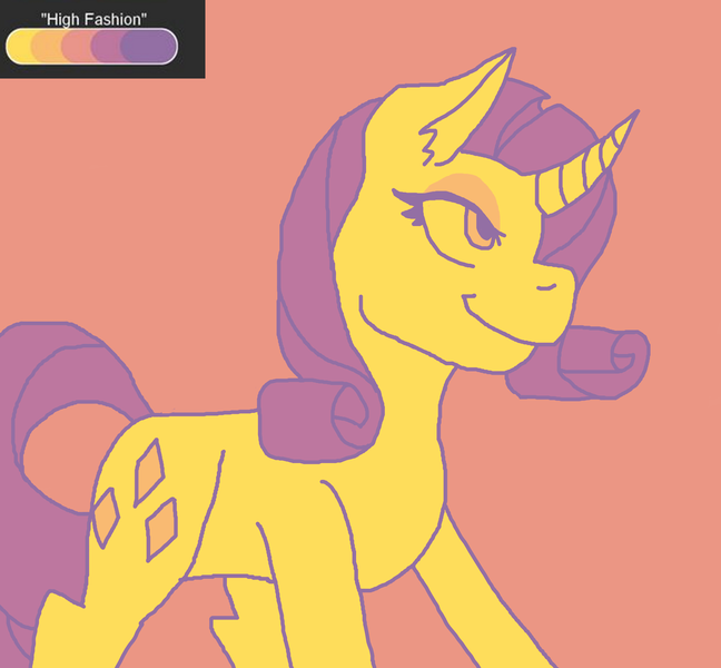 Size: 3565x3300 | Tagged: safe, artist:theedgyduck, derpibooru import, rarity, unicorn, color palette, color palette challenge, female, limited palette, mare, simple background