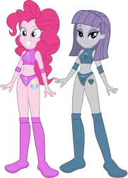 Size: 1182x1632 | Tagged: safe, artist:marcusvanngriffin, deleted from derpibooru, derpibooru import, maud pie, pinkie pie, equestria girls, female, pie sisters, pose, siblings, simple background, sisters, sports, tag team, transparent background, wrestler, wrestling