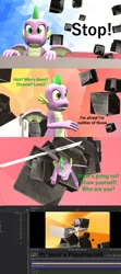 Size: 1920x4320 | Tagged: 3d, artist:papadragon69, breaking the fourth wall, comic, comic:spike's cyosa, cyoa, derpibooru import, dialogue, dragon, fourth wall, male, meta, older, older spike, safe, source filmmaker, spike, talking to the artist, talking to viewer, teenager, teenage spike, winged spike