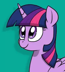 Size: 457x501 | Tagged: safe, artist:strebiskunk, derpibooru import, edit, twilight sparkle, twilight sparkle (alicorn), alicorn, pony, cute, cyan background, solo, twiabetes