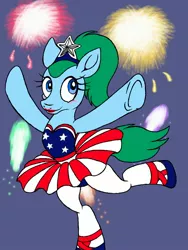 Size: 960x1280 | Tagged: 4th of july, arabesque, arms in the air, artist:dashingjack, ballerina, ballet, ballet shoes, clothes, crossdressing, derpibooru import, fireworks, holiday, independence day, jewelry, oc, oc:brainstorm, one leg raised, pose, safe, tiara, tights, tutu