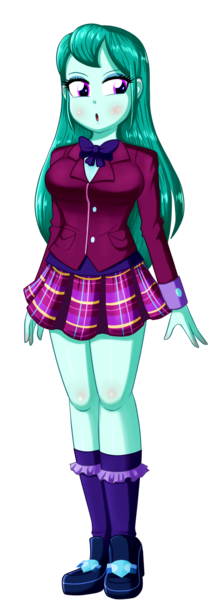 Size: 604x1696 | Tagged: safe, artist:the-butch-x, derpibooru import, cold forecast, equestria girls, :o, clothes, crystal prep academy uniform, female, open mouth, plaid skirt, school uniform, simple background, skirt, solo, transparent background