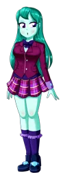 Size: 604x1696 | Tagged: safe, artist:the-butch-x, derpibooru import, cold forecast, equestria girls, :o, clothes, crystal prep academy uniform, female, open mouth, plaid skirt, school uniform, simple background, skirt, solo, transparent background