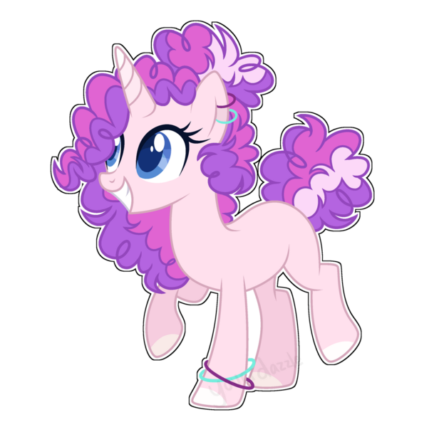 Size: 1024x986 | Tagged: safe, artist:yourrdazzle, derpibooru import, oc, pony, unicorn, base used, female, magical lesbian spawn, mare, offspring, parent:pinkie pie, parent:vinyl scratch, parents:vinylpie, simple background, solo, transparent background