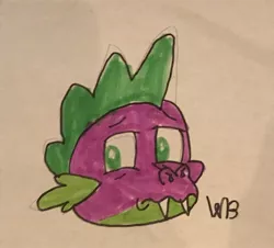 Size: 1280x1158 | Tagged: safe, artist:whistle blossom, deleted from derpibooru, derpibooru import, spike, dragon, baby, baby dragon, bust, cute, cute little fangs, fangs, frown, head only, looking at you, marker drawing, poor spike, sad, sadorable, signature, simple background, solo, spikabetes, traditional art, white background