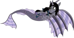 Size: 5577x2883 | Tagged: safe, artist:lightningbolt, derpibooru import, ponified:kellin quinn, ponified:oliver sykes, earth pony, pony, siren, undead, zombie, zombie pony, .svg available, bags under eyes, bloodshot eyes, bone, bring me the horizon, butt grab, butt touch, clothes, cloven hooves, curved horn, fangs, fins, fish tail, floating, gay, grope, happy, holding, horn, interspecies, lidded eyes, lip piercing, long sleeves, looking at each other, male, piercing, scales, shipping, shirt, simple background, size difference, sleeping with sirens, smiling, svg, tattoo, torn ear, transparent background, vector